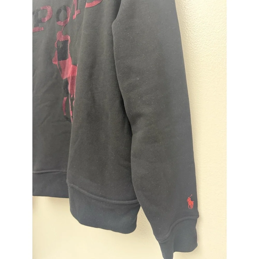 POLO By Ralph Lauren Buffalo Plaid Big Pony‎ Men's Black Hoodie Size M